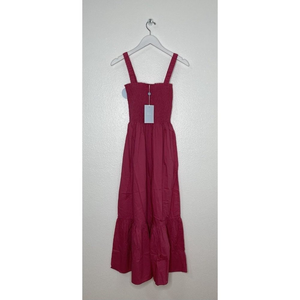 Hill House Home Lipstick Pink The Anjuli Nap Prairie Maxi Dress Size M NWT - Picture 2 of 8